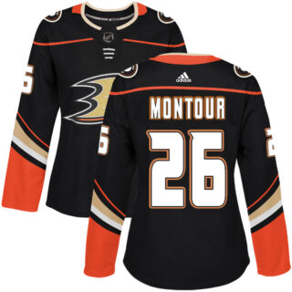 Women's Anaheim Ducks #26 Brandon Montour Black Home Authentic Stitched NHL Jersey