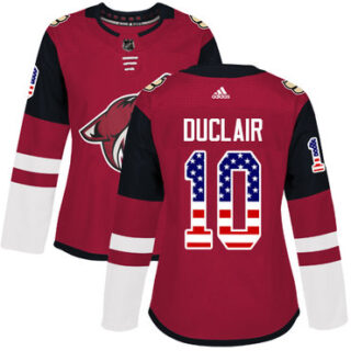Women's Arizona Coyotes #10 Anthony Duclair Maroon Home Authentic USA Flag Stitched NHL Jersey