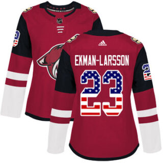 Women's Arizona Coyotes #23 Oliver Ekman-Larsson Maroon Home Authentic USA Flag Stitched NHL Jersey