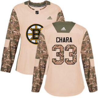 Women's Boston Bruins #33 Zdeno Chara Camo Authentic 2017 Veterans Day Stitched NHL Jersey