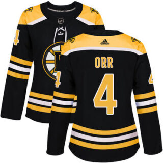 Women's Boston Bruins #4 Bobby Orr Black Home Authentic Stitched NHL Jersey