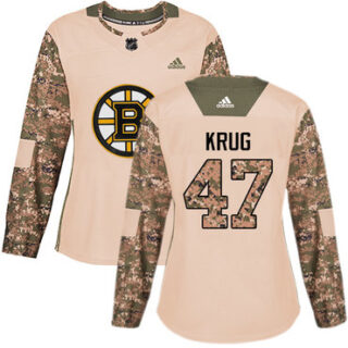 Women's Boston Bruins #47 Torey Krug Camo Authentic 2017 Veterans Day Stitched NHL Jersey