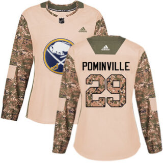 Women's Buffalo Sabres #29 Jason Pominville Camo Authentic 2017 Veterans Day Stitched NHL Jersey