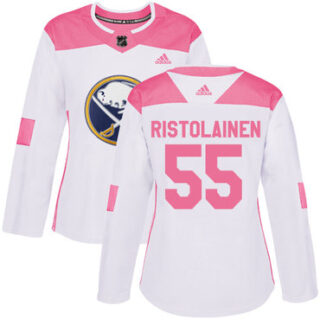 Women's Buffalo Sabres #55 Rasmus Ristolainen White Pink Authentic Fashion Stitched NHL Jersey
