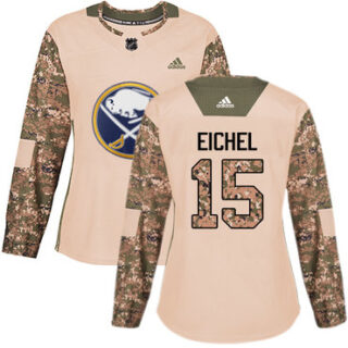 Women's Buffalo Sabres #15 Jack Eichel Camo Authentic 2017 Veterans Day Stitched NHL Jersey