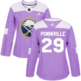 Women's Buffalo Sabres #29 Jason Pominville Purple Authentic Fights Cancer Stitched NHL Jersey