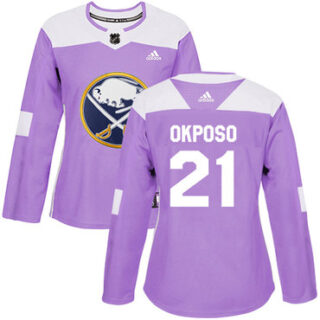 Women's Buffalo Sabres #21 Kyle Okposo Purple Authentic Fights Cancer Stitched NHL Jersey