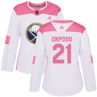 Women's Buffalo Sabres #21 Kyle Okposo White Pink Authentic Fashion Stitched NHL Jersey
