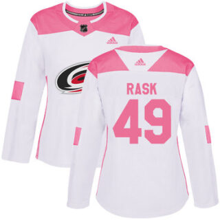 Women's Carolina Hurricanes #49 Victor Rask White Pink Authentic Fashion Stitched NHL Jersey