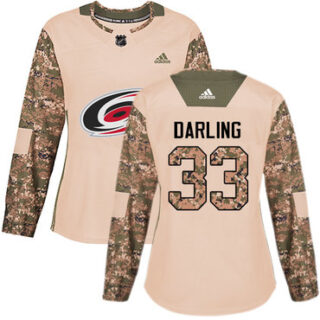 Women's Carolina Hurricanes #33 Scott Darling Camo Authentic 2017 Veterans Day Stitched NHL Jersey