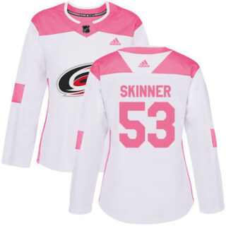 Women's Carolina Hurricanes #53 Jeff Skinner White Pink Authentic Fashion Stitched NHL Jersey