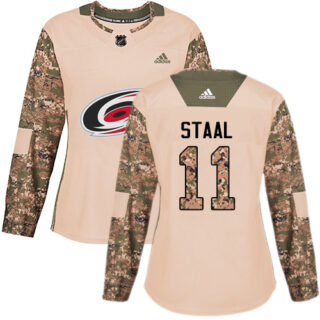 Women's Carolina Hurricanes #11 Jordan Staal Camo Authentic 2017 Veterans Day Stitched NHL Jersey