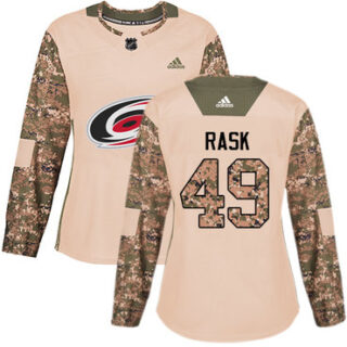 Women's Carolina Hurricanes #49 Victor Rask Camo Authentic 2017 Veterans Day Stitched NHL Jersey