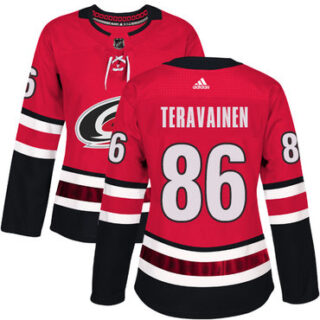 Women's Carolina Hurricanes #86 Teuvo Teravainen Red Home Authentic Stitched NHL Jersey