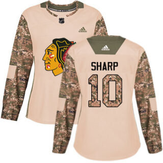 Women's Chicago Blackhawks #10 Patrick Sharp Camo Authentic 2017 Veterans Day Stitched NHL Jersey