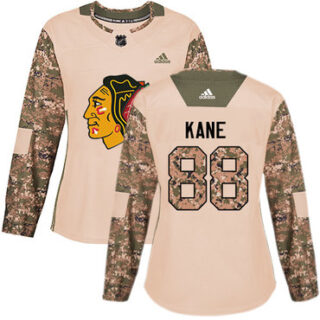 Women's Chicago Blackhawks #88 Patrick Kane Camo Authentic 2017 Veterans Day Stitched NHL Jersey