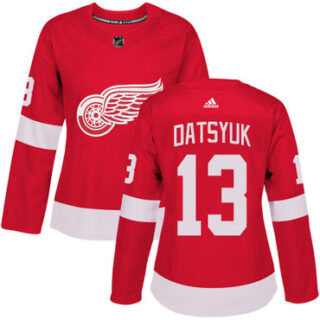Women's Detroit Red Wings #13 Pavel Datsyuk Red Home Authentic Stitched NHL Jersey