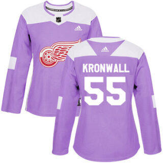 Women's Detroit Red Wings #55 Niklas Kronwall Purple Authentic Fights Cancer Stitched NHL Jersey