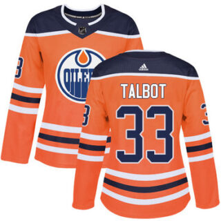 Women's Edmonton Oilers #33 Cam Talbot Orange Home Authentic Stitched NHL Jersey