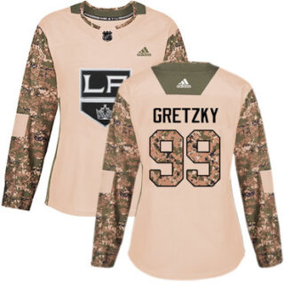 Women's Los Angeles Kings #99 Wayne Gretzky Camo Authentic 2017 Veterans Day Stitched NHL Jersey
