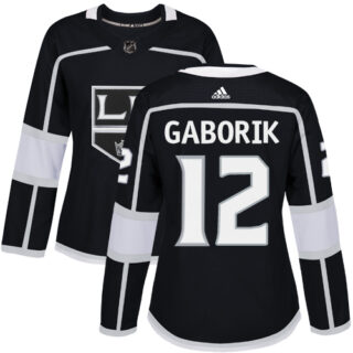 Women's Los Angeles Kings #12 Marian Gaborik Black Home Authentic Stitched NHL Jersey