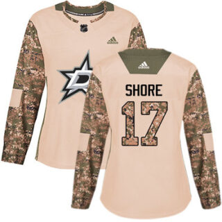 Women's Dallas Stars #17 Devin Shore Camo Authentic 2017 Veterans Day Stitched NHL Jersey