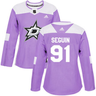 Women's Dallas Stars #91 Tyler Seguin Purple Authentic Fights Cancer Stitched NHL Jersey