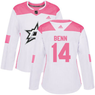 Women's Dallas Stars #14 Jamie Benn White Pink Authentic Fashion Stitched NHL Jersey