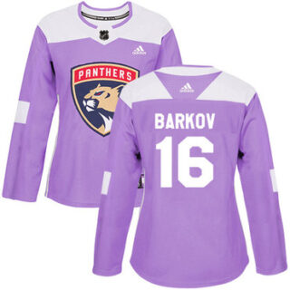 Women's Florida Panthers #16 Aleksander Barkov Purple Authentic Fights Cancer Stitched NHL Jersey
