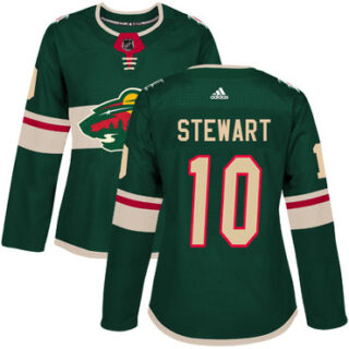 Women's Minnesota Wild #10 Chris Stewart Green Home Authentic Stitched NHL Jersey