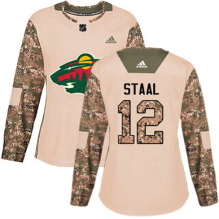 Women's Minnesota Wild #12 Eric Staal Camo Authentic 2017 Veterans Day Stitched NHL Jersey