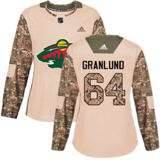 Women's Minnesota Wild #64 Mikael Granlund Camo Authentic 2017 Veterans Day Stitched NHL Jersey