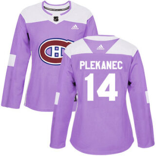 Women's Montreal Canadiens #14 Tomas Plekanec Purple Authentic Fights Cancer Stitched NHL Jersey