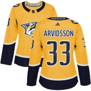 Women's Nashville Predators #33 Viktor Arvidsson Yellow Home Authentic Stitched NHL Jersey