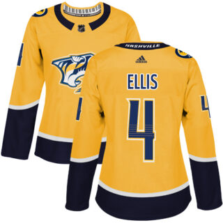 Women's Nashville Predators #4 Ryan Ellis Yellow Home Authentic Stitched NHL Jersey