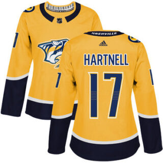 Women's Nashville Predators #17 Scott Hartnell Yellow Home Authentic Stitched NHL Jersey