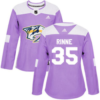 Women's Nashville Predators #35 Pekka Rinne Purple Authentic Fights Cancer Stitched NHL Jersey