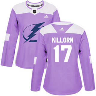 Women's Tampa Bay Lightning #17 Alex Killorn Purple Authentic Fights Cancer Stitched NHL Jersey