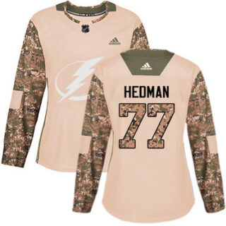 Women's Tampa Bay Lightning #77 Victor Hedman Camo Authentic 2017 Veterans Day Stitched NHL Jersey