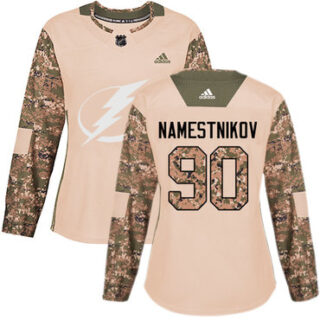 Women's Tampa Bay Lightning #90 Vladislav Namestnikov Camo Authentic 2017 Veterans Day Stitched NHL Jersey