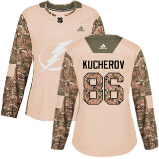 Women's Tampa Bay Lightning #86 Nikita Kucherov Camo Authentic 2017 Veterans Day Stitched NHL Jersey