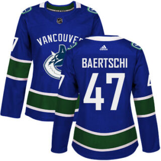 Women's Vancouver Canucks #47 Sven Baertschi Blue Home Authentic Stitched NHL Jersey