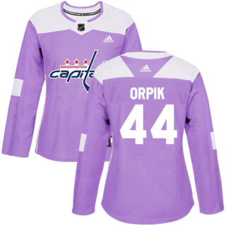 Women's Washington Capitals #44 Brooks Orpik Purple Authentic Fights Cancer Stitched NHL Jersey