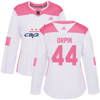 Women's Washington Capitals #44 Brooks Orpik White Pink Authentic Fashion Stitched NHL Jersey