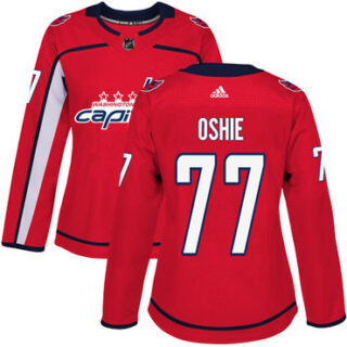 Women's Washington Capitals #77 T.J Oshie Red Home Authentic Stitched NHL Jersey