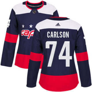 Women's Washington Capitals #74 John Carlson Navy Authentic 2018 Stadium Series Stitched NHL Jersey