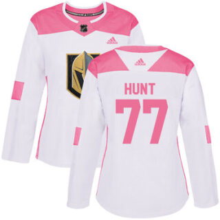 Women's Vegas Golden Knights #77 Brad Hunt White Pink Authentic Fashion Stitched NHL Jersey