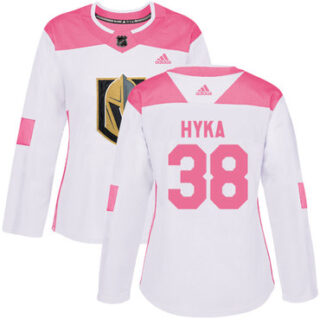 Women's Vegas Golden Knights #38 Tomas Hyka White Pink Authentic Fashion Stitched NHL Jersey