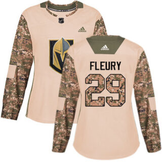 Women's Vegas Golden Knights #29 Marc-Andre Fleury Camo Authentic 2017 Veterans Day Stitched NHL Jersey
