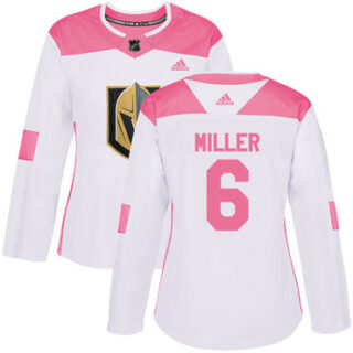 Women's Vegas Golden Knights #6 Colin Miller White Pink Authentic Fashion Stitched NHL Jersey